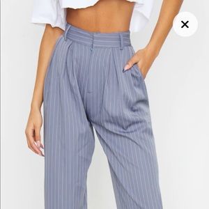 Pinstripe High Waisted Cigarette Pants